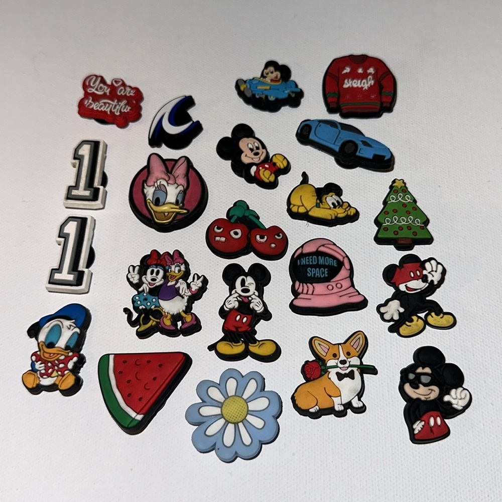 21 ASSORTED CROC CHARMS